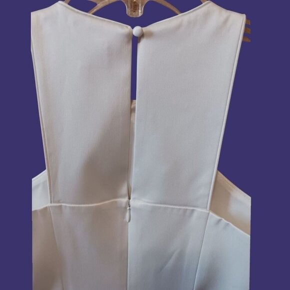 Laundry By Shelli Segal White Sleeveless Floral Lace Sheath Dress Size 0 - Picture 11 of 12